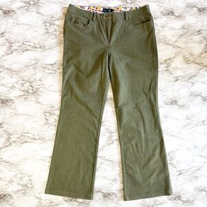 Boden Olive Green Ponte Knit Bootcut Pants
